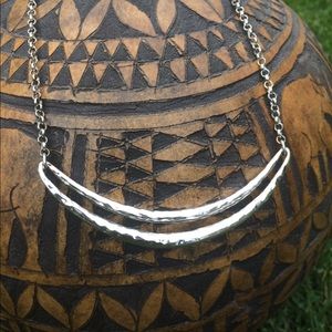 Chico's Silver Hammered Necklace