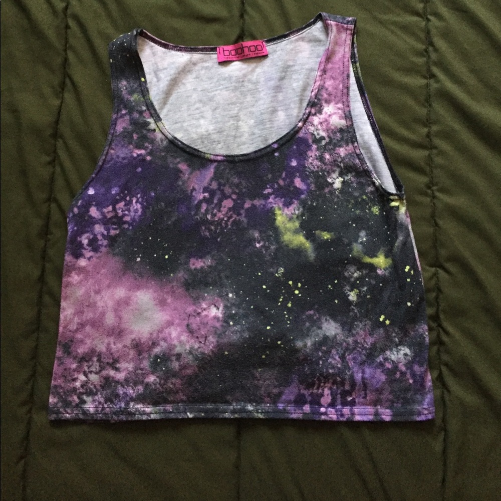 Boohoo Galaxy Crop Top