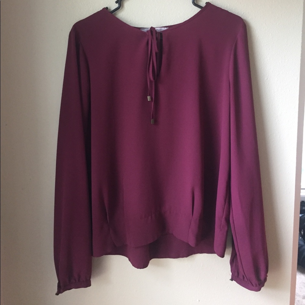 Maroon/burgundy long sleeve top