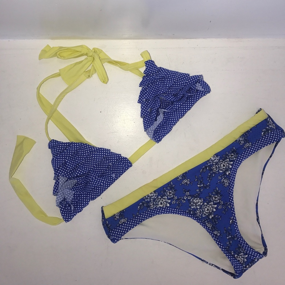 SAHA Print Blue Triangle Bikini