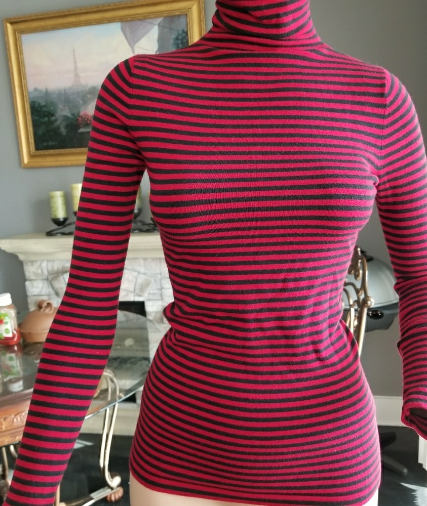 Norma Kamali- Striped turtle neck, gently worn