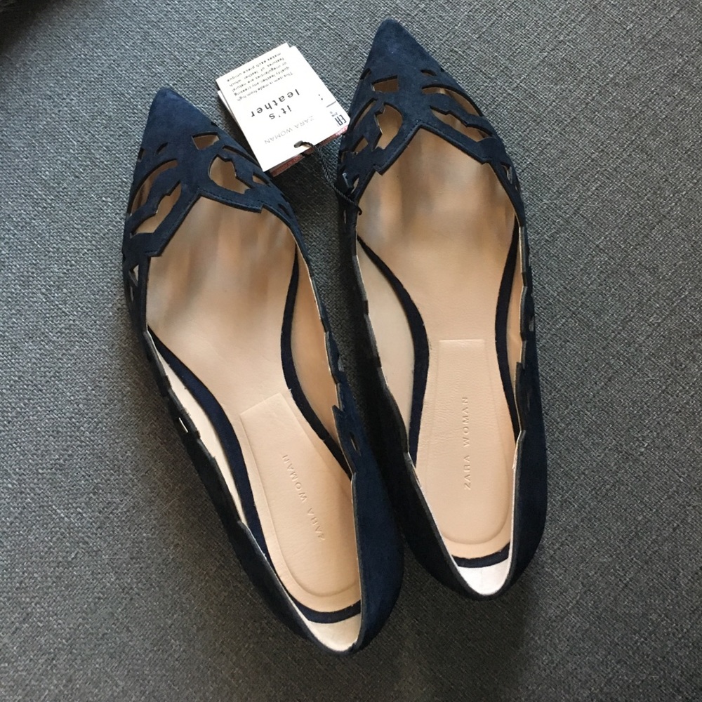 Zara Leather Flats