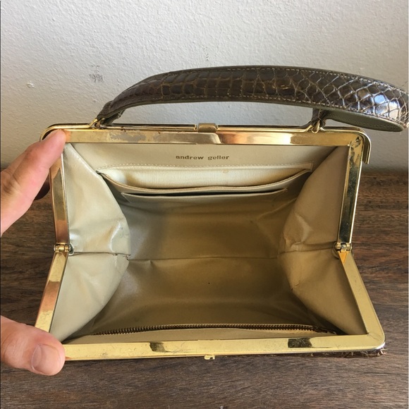 Andrew Geller Vintage Alligator Satchel Handbag - Picture 6 of 7