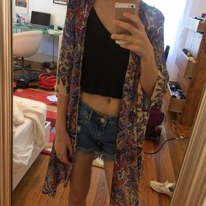 Patterned Silky Kimono