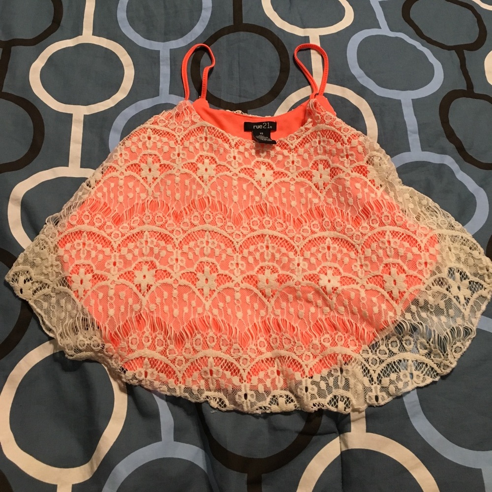 Peach and crochet crop top