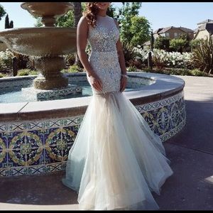 aqua green prom/formal dress