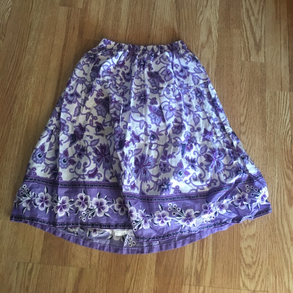 Gap Kids knee length purple flower skirt