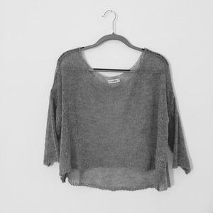 Nina Kendosa Paris Grey Gauzy Sweater