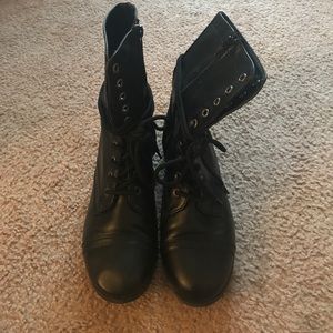Black combat boots