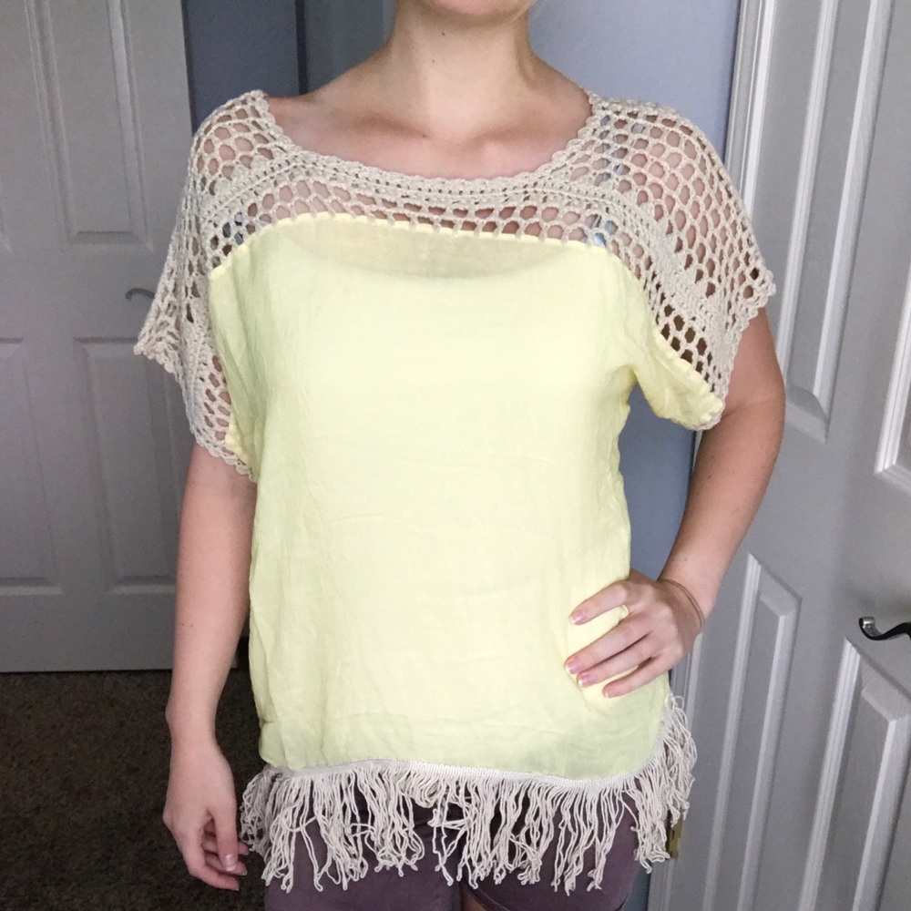 New Yellow Top with Crochet Design
