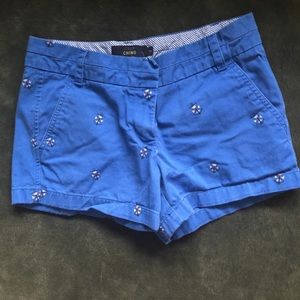 J. Crew Chino Shorts Nautical Blue w/Anchors