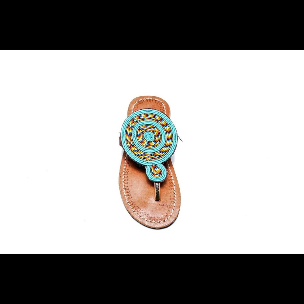 African print slippers