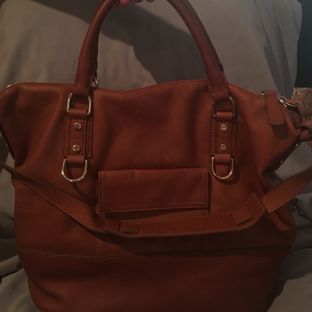 J crew leather tote