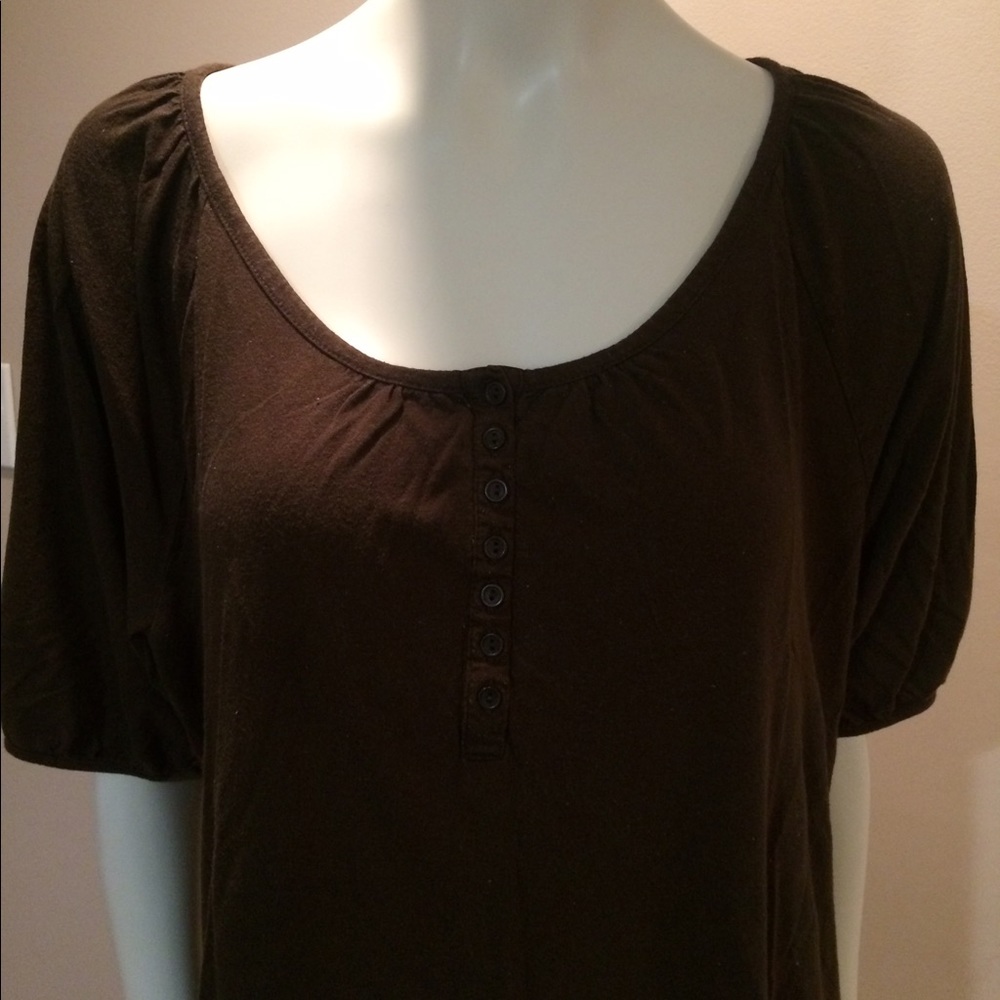 Cute Sonoma XL Brwn Short sleeve mostly cotton top