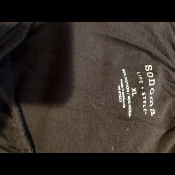 Cute Sonoma XL Brwn Short sleeve mostly cotton top - Picture 3 of 3