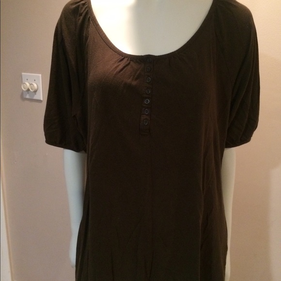 Cute Sonoma XL Brwn Short sleeve mostly cotton top - Picture 2 of 3