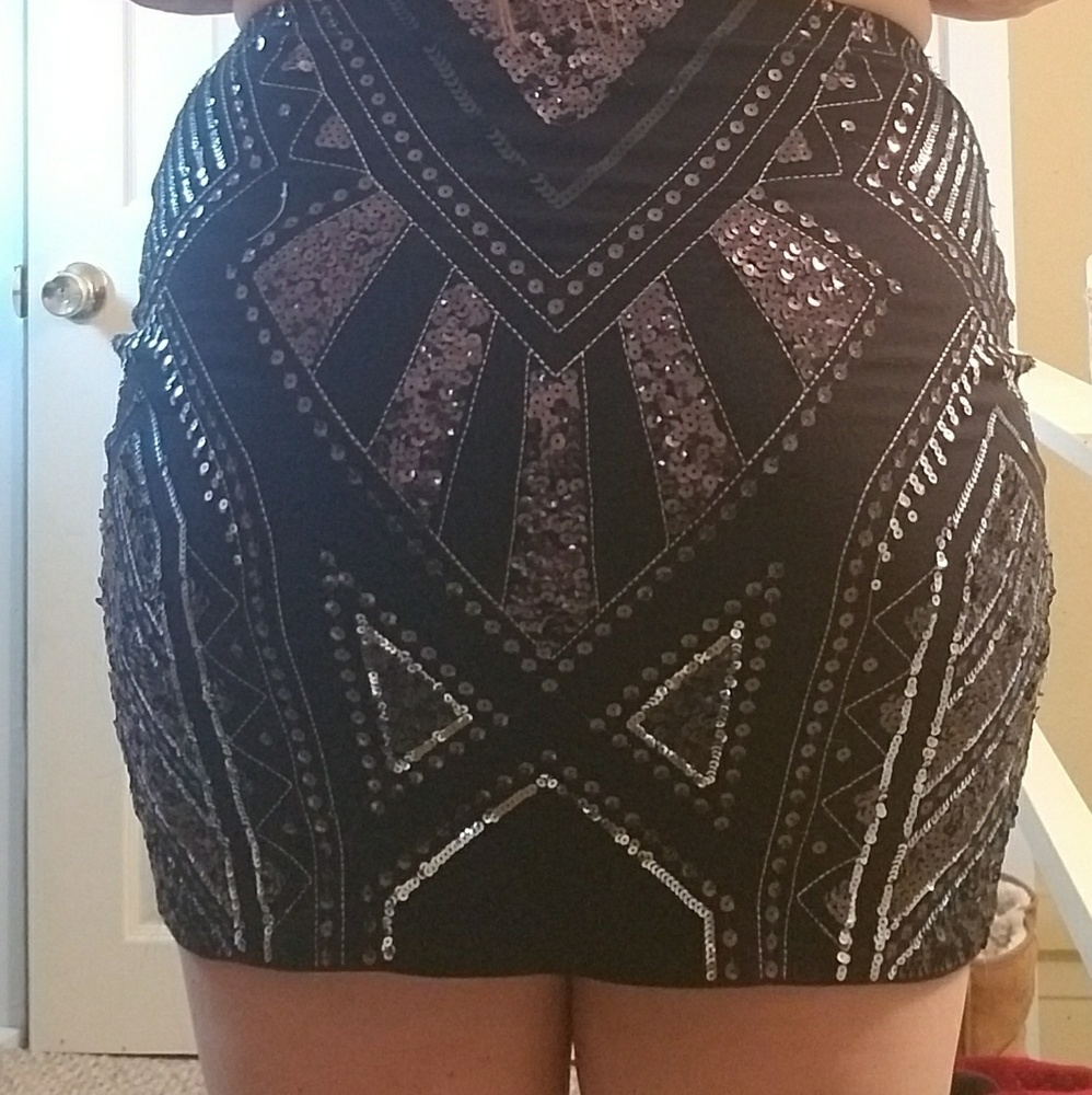 Black Sequened Skirt