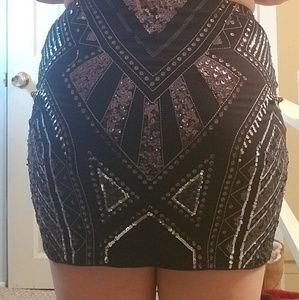 Black Sequened Skirt