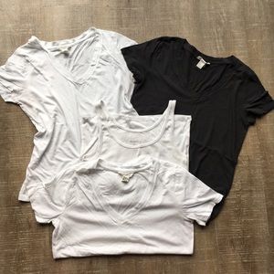 Set of basic tees and tanks