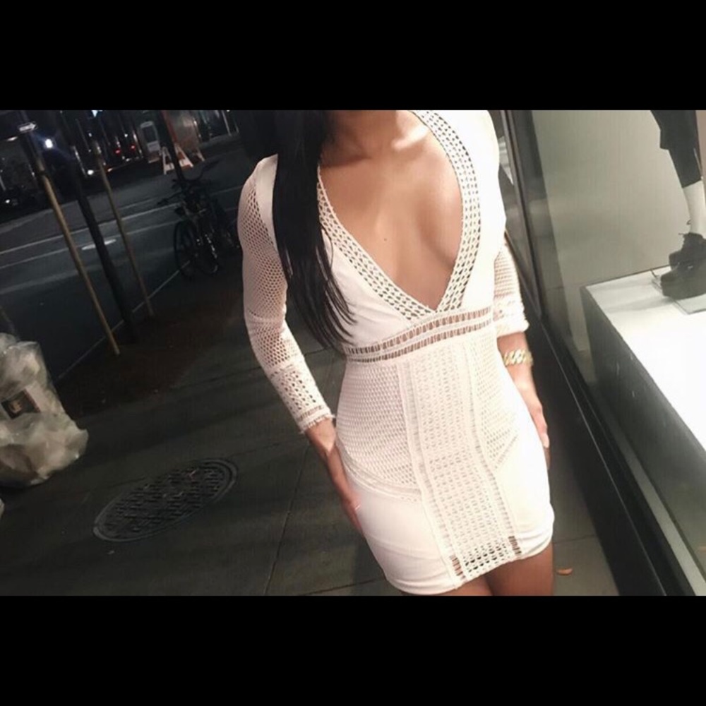 Nude long sleeved dress