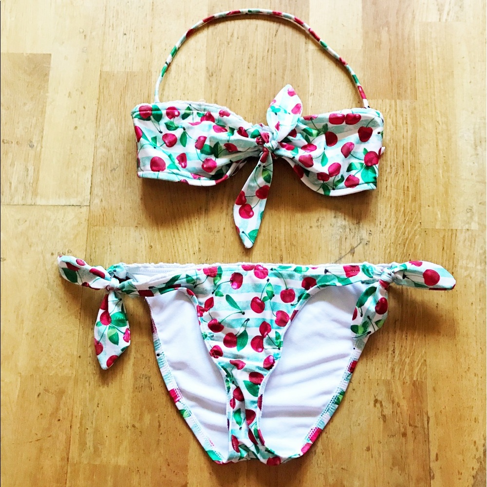 Cherry Ruffle Bikini Set