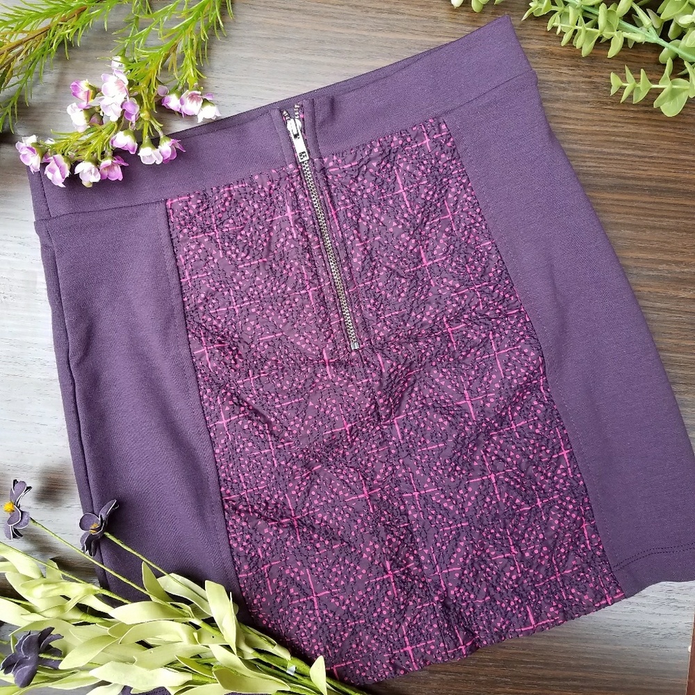 High Waisted Mini Skirt - Pink Pattern