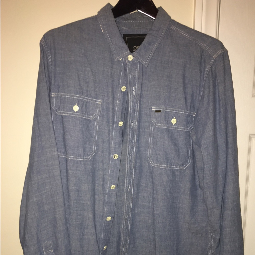 Obey button up chambray shirt