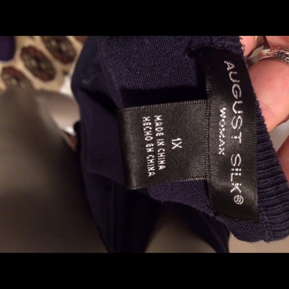 August Silk Woman 1X Blue Button up Cardigan - Picture 4 of 4