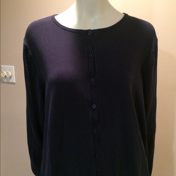 August Silk Woman 1X Blue Button up Cardigan - Picture 2 of 4