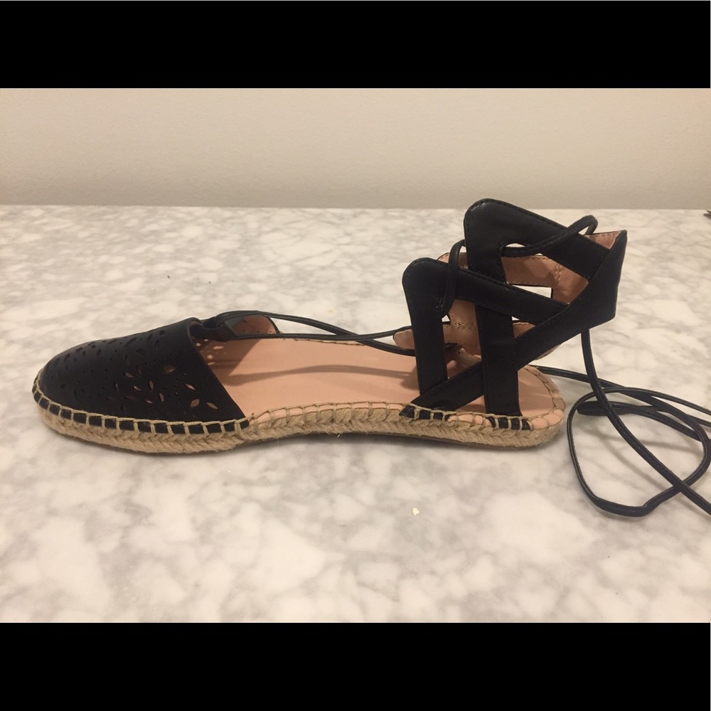 Topshop black flat espadrilles