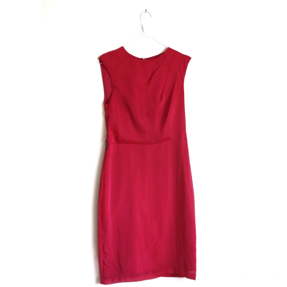 Red Chiffon Business Dress