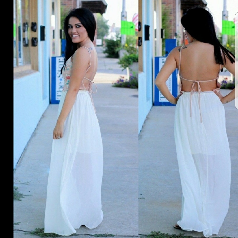 Athens, boho gypsie, Maxi Sheer Dress - Picture 4 of 4