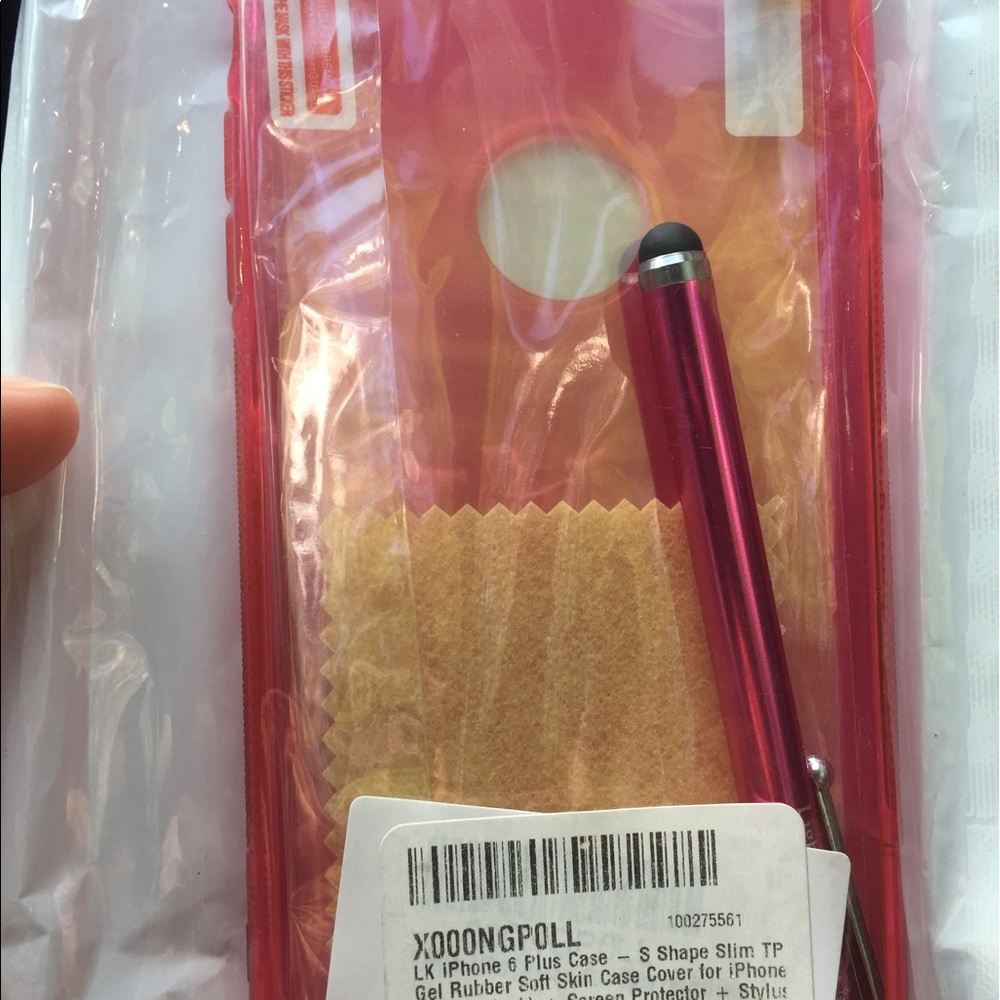 iPhone 6 Plus pink cover with screen protector