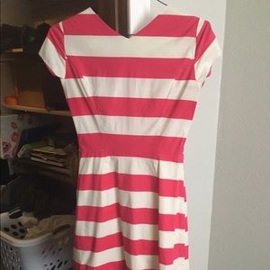 Pink and white striped dress