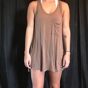 Brown long tank top