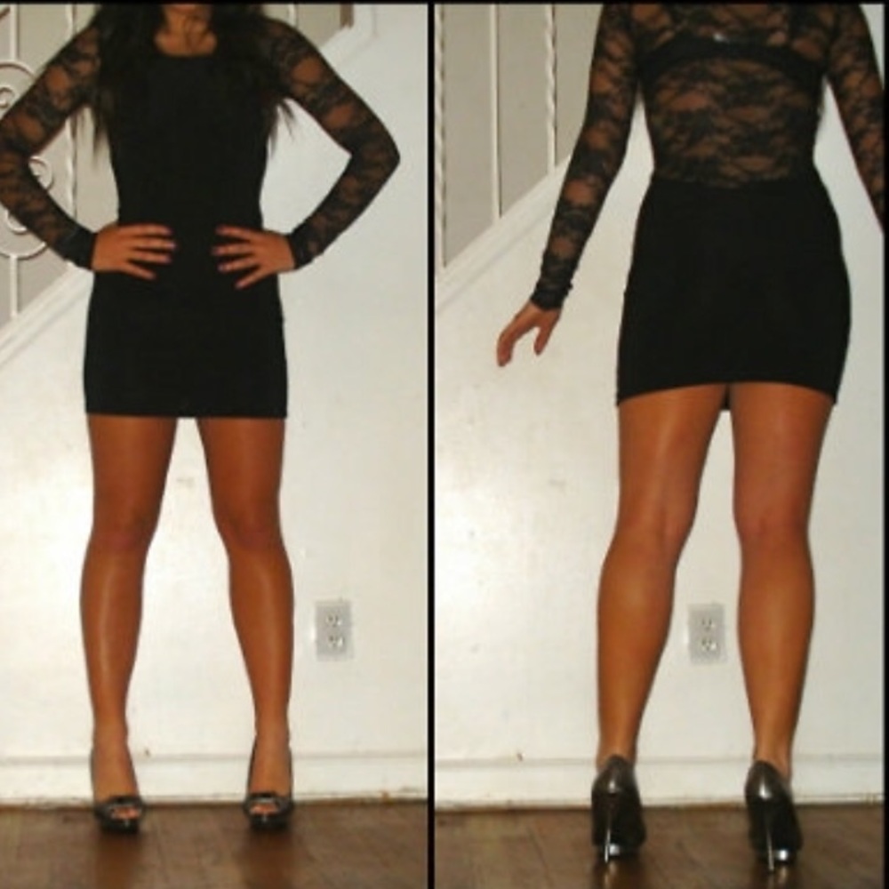 Lace Sleeve Mini Dress