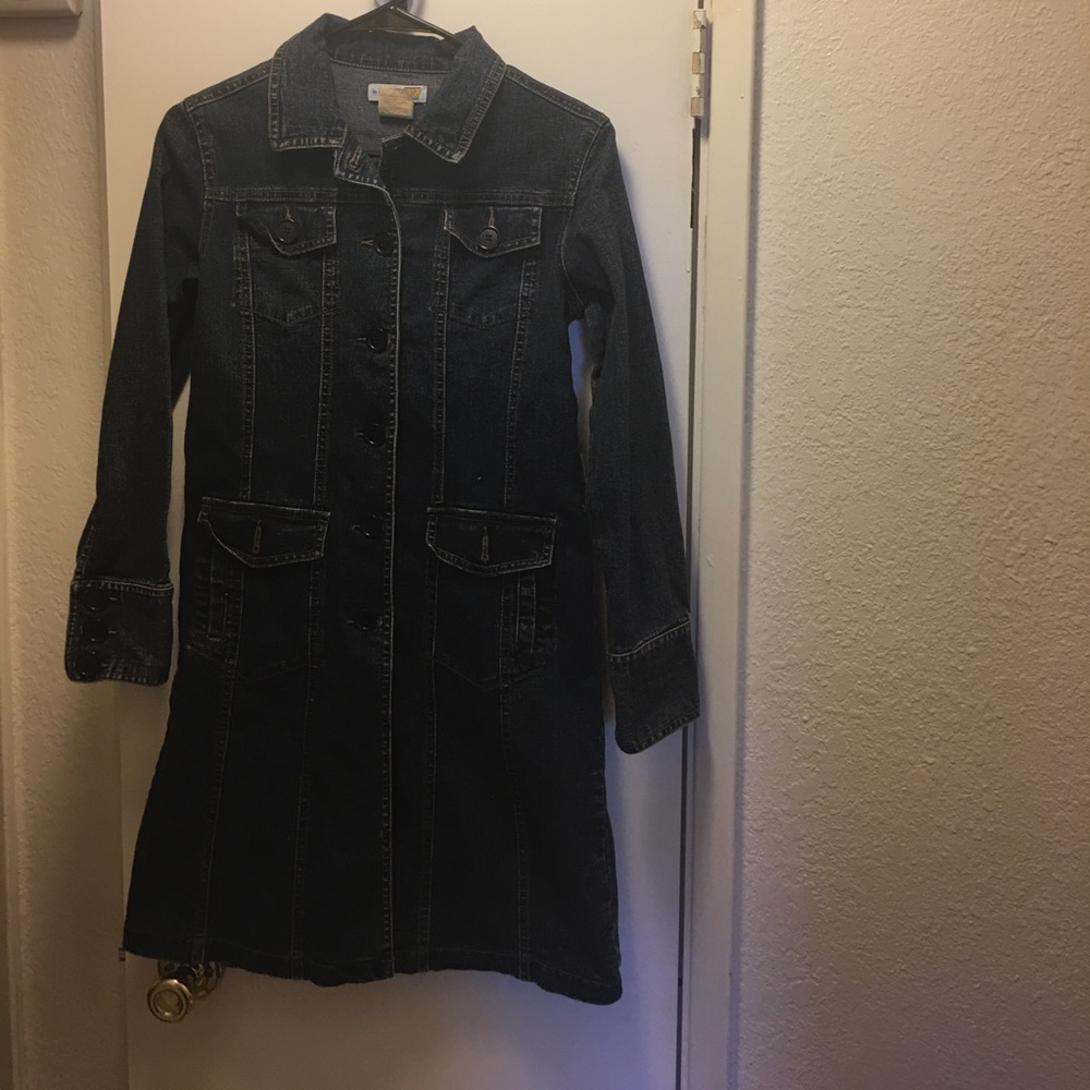 NWOT Long denim jacket!