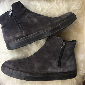 Vince Graphite Grey suede Barclay Chelsea boot.