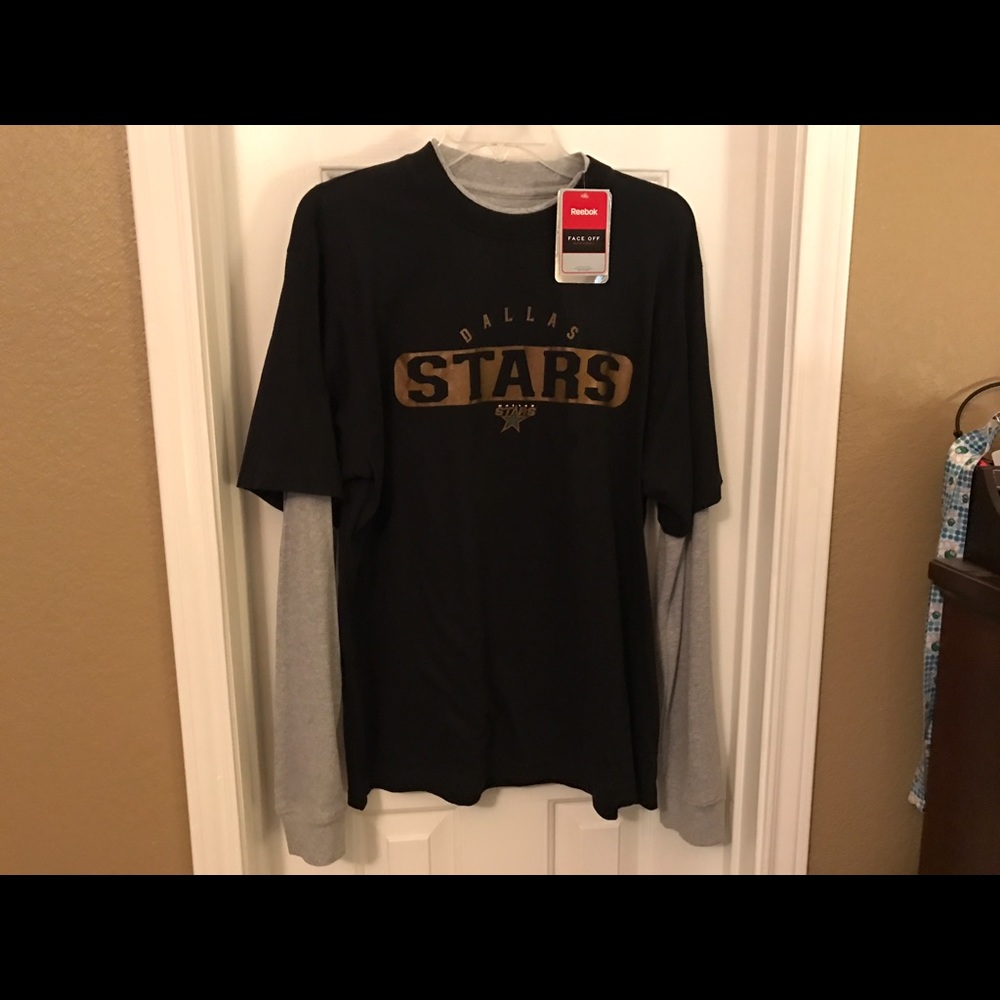 Dallas Stars Mock 2-pc Long Sleeve Shirt Small NWT