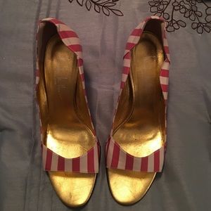 Nicole Miller red, white and gold heels size 8