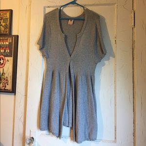 Gray Knit Button Cardigan