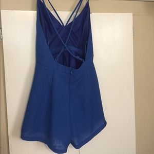 Lush Blue Waffle Romper