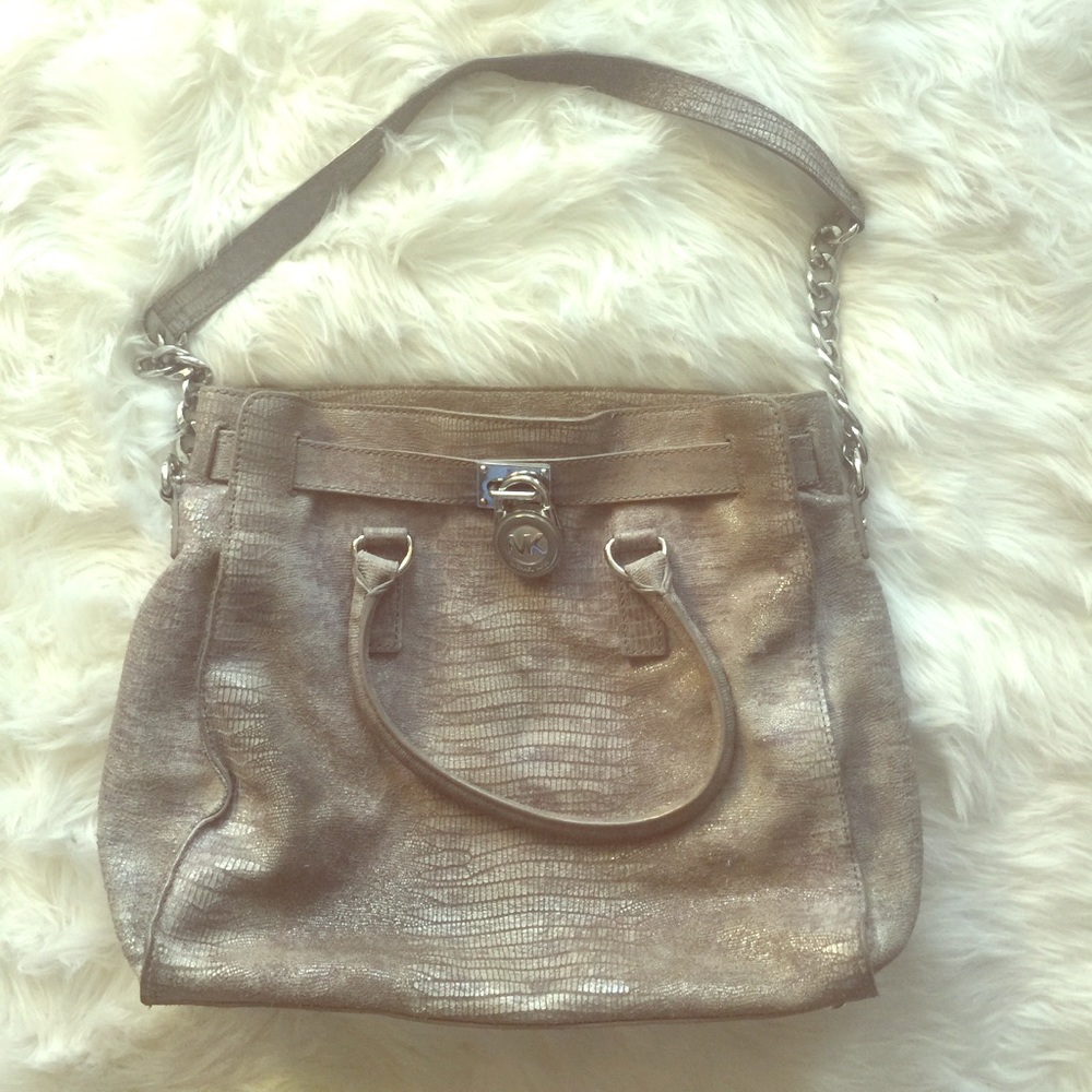 Michael Kors Grey Leather Purse