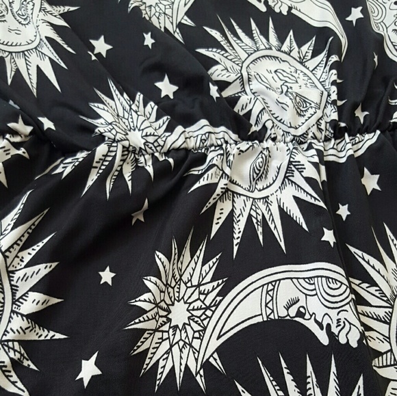 Celestial sun moon print jumpsuit Medium romper - Picture 3 of 3