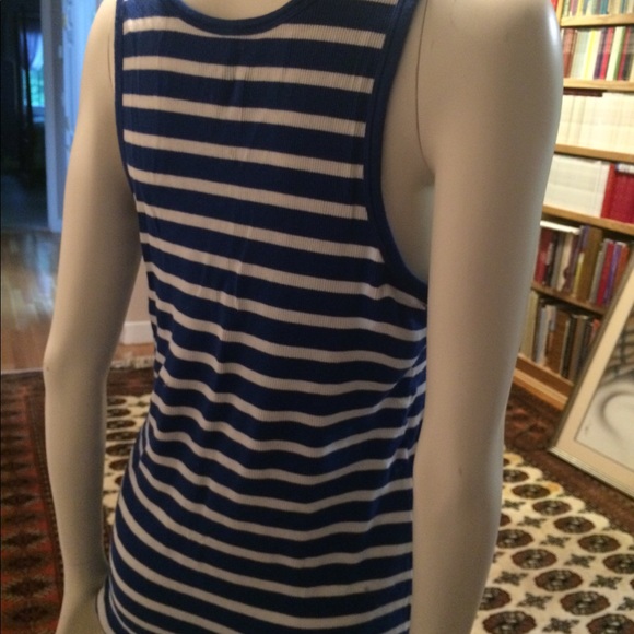 Sharp Gap XL long blue and white striped tank top - Picture 4 of 5