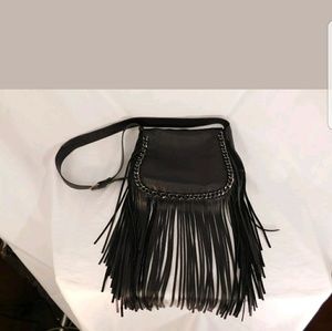 PreOwned | Zara Leather Messenger Bag With Fringe
