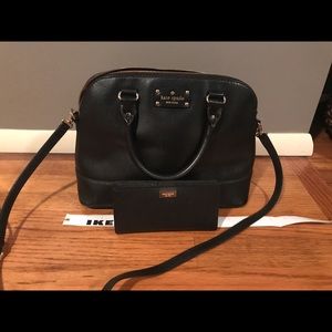 Black Kate Spade bag with wallet