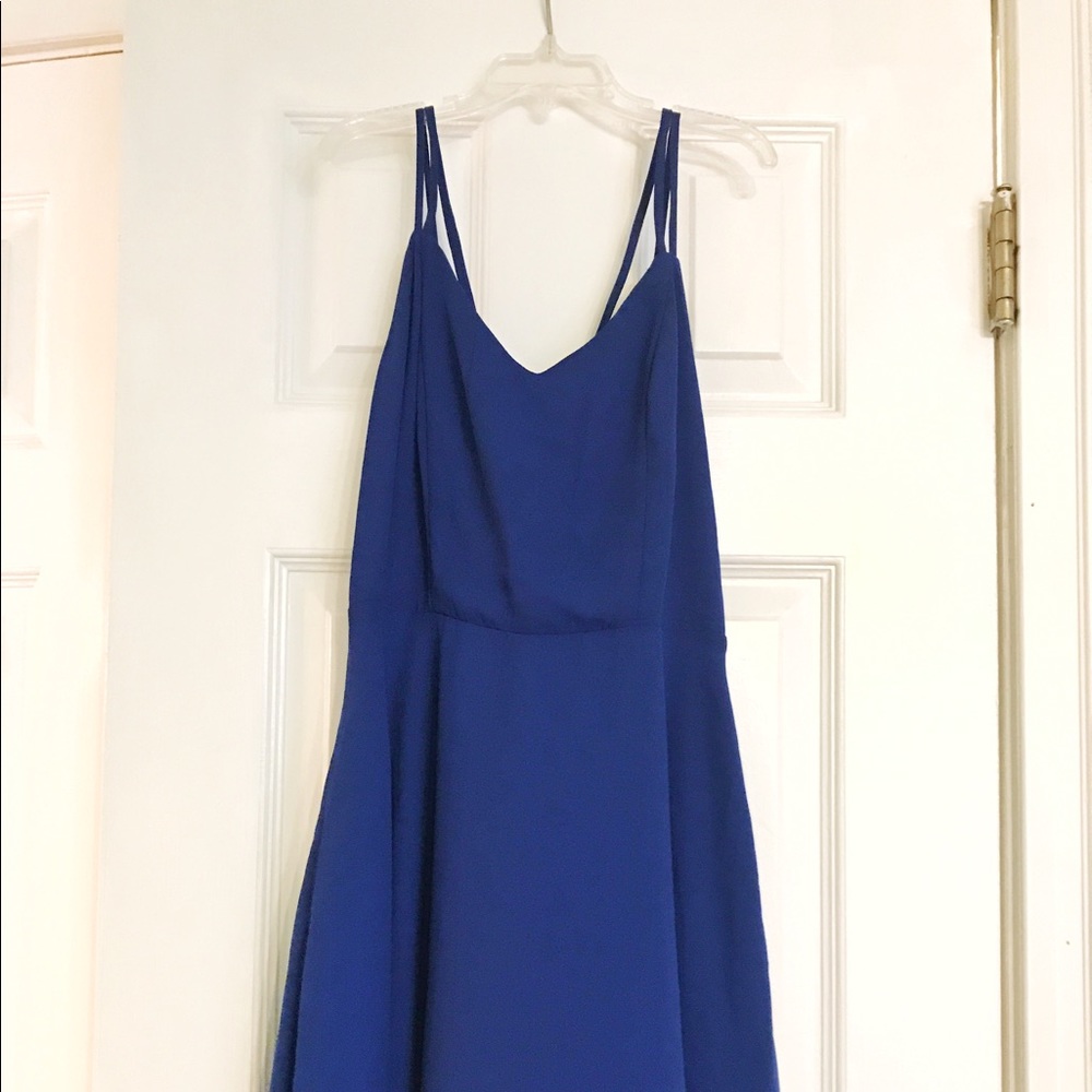 Royal Blue Strappy Chiffon Dress F21