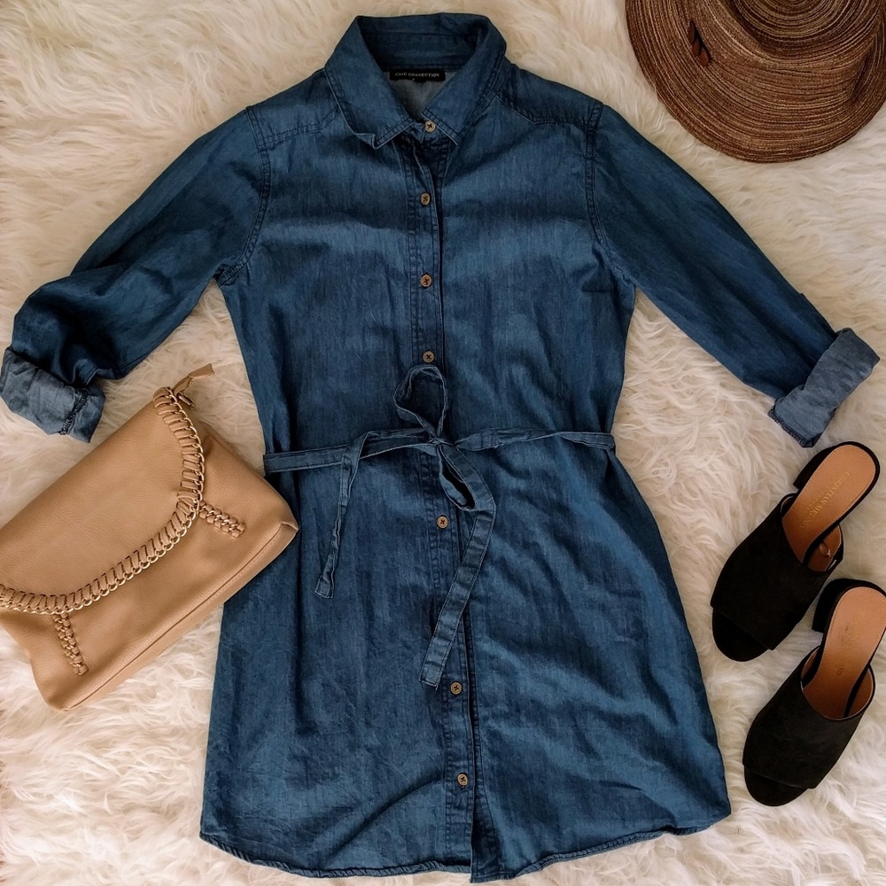 Chic Collection​ Chambray Dress