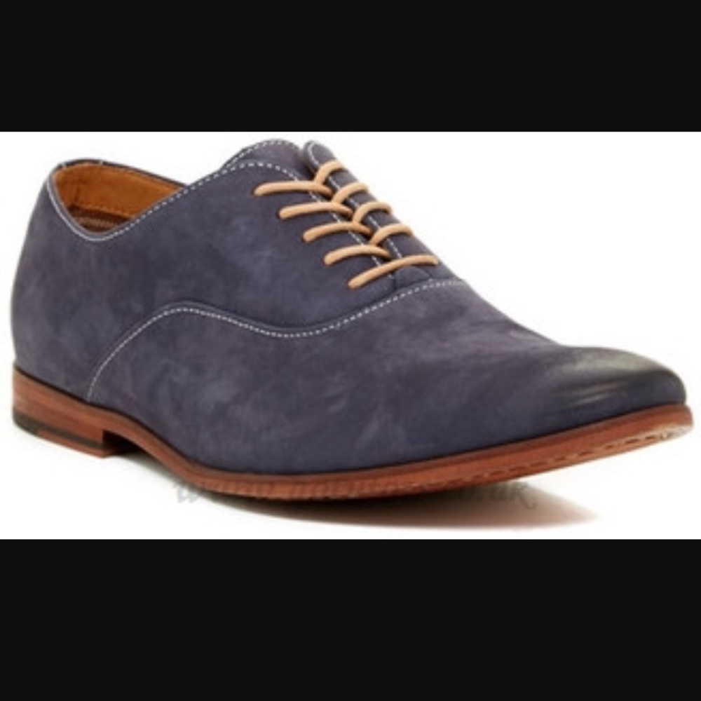 Aldo navy dress shoes with tan laces